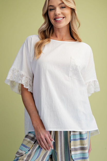 Lightweight Lace Woven Top