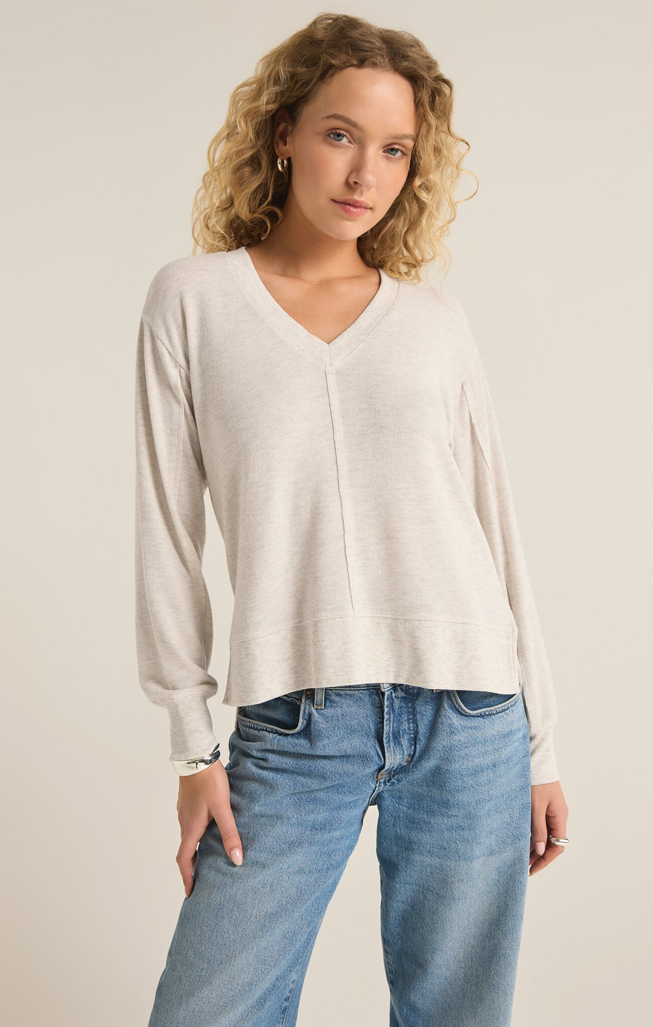 Wilder Cloud V-Neck Long Sleeve Top