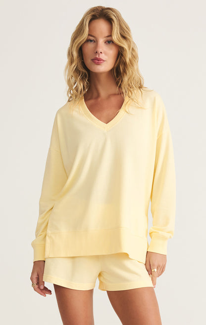 Modern V-Neck Weekender in Mellow Yellow