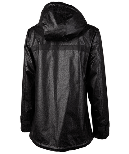 Charles River Women's New Englander Rain Jacket-Black Leopard