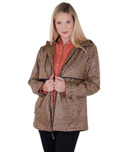 Charles River Women's New Englander Rain Jacket- Leopard